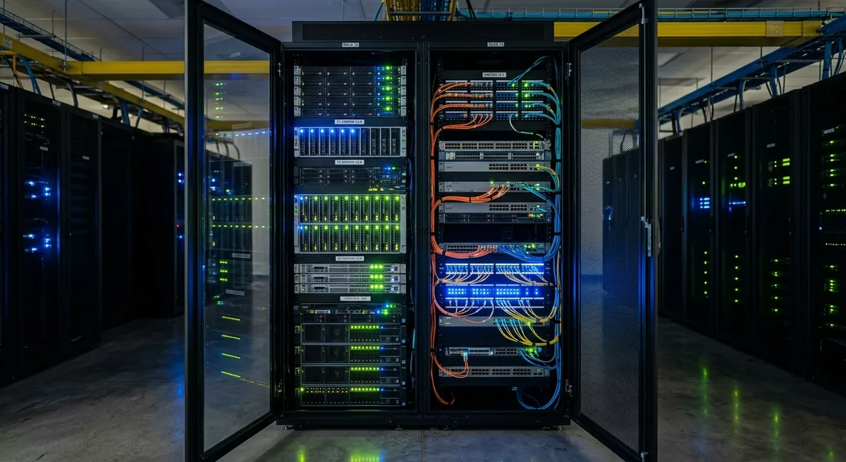 Server hardware in a data center colocation facility