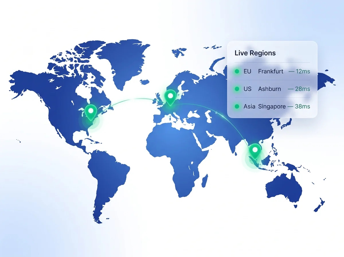 Global server infrastructure map