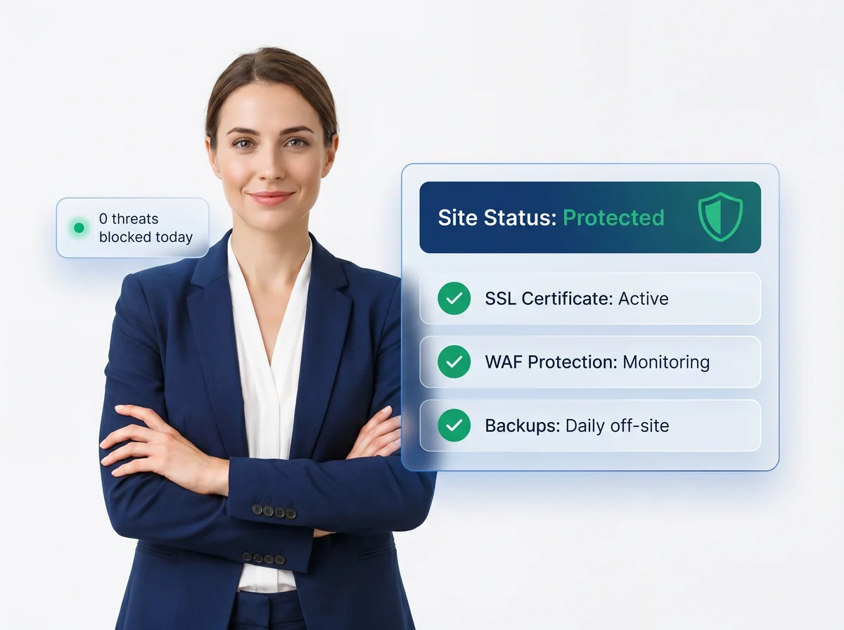 Website security dashboard
