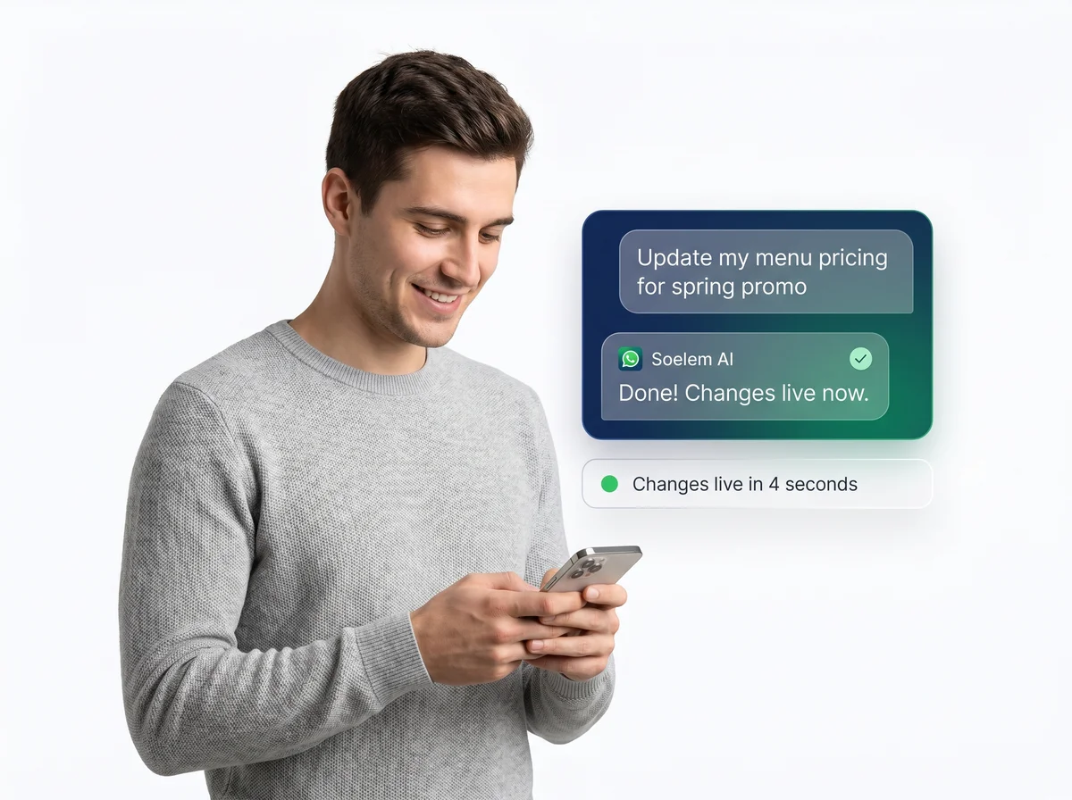 Managing a website via WhatsApp chat